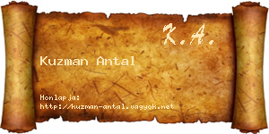 Kuzman Antal névjegykártya